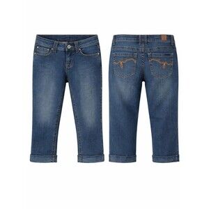 Y2K Papaya Denim Capri Jeans Low Rise Stretch Embroidered Back Pockets Size 3
